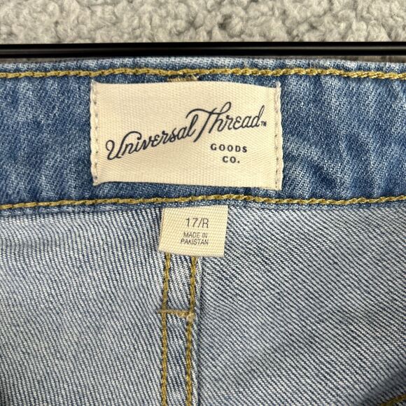 UNIVERSAL THREAD Jeans Womens 17 R Ankle Bootcut Light Wash Grunge Boho Frayed - Picture 4 of 12